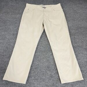 Peter Millar EB66 Golf Pant Men 38x28 Khaki Cream Performance Chino 5-Pocket